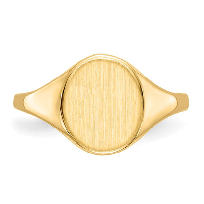 14K Gelbgold Siegelring mit offener Rückseite, 9,5 x 8,0 mm