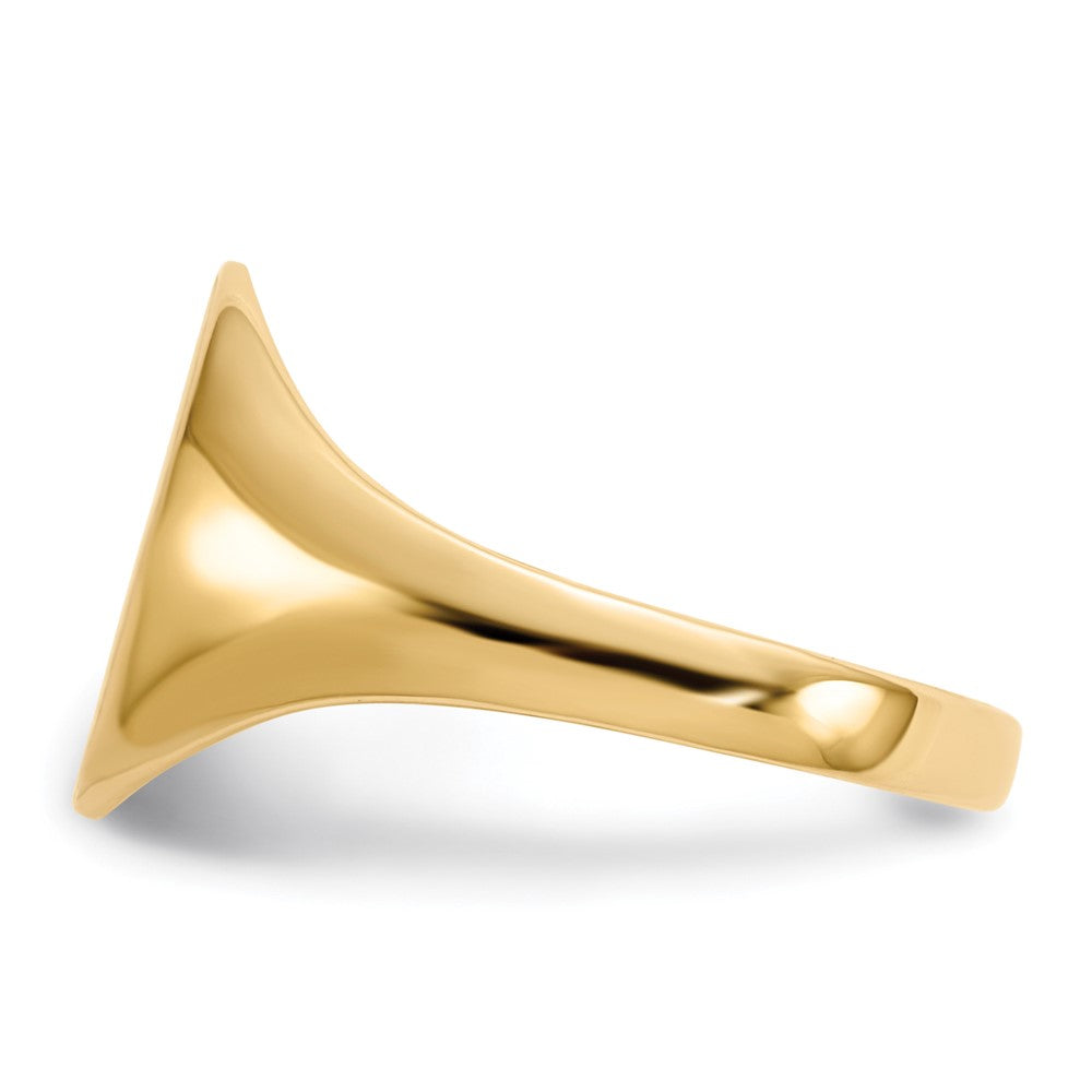 14K Gelbgold Siegelring 11,0x9,5 mm mit offener Rückseite