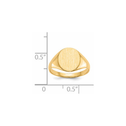14K Gelbgold Siegelring 11,0x9,5 mm mit offener Rückseite