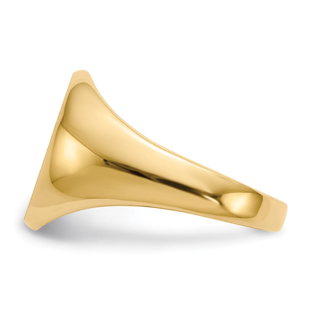 14K Gelbgold Siegelring, offene Rückseite, 12,5x11,0 mm