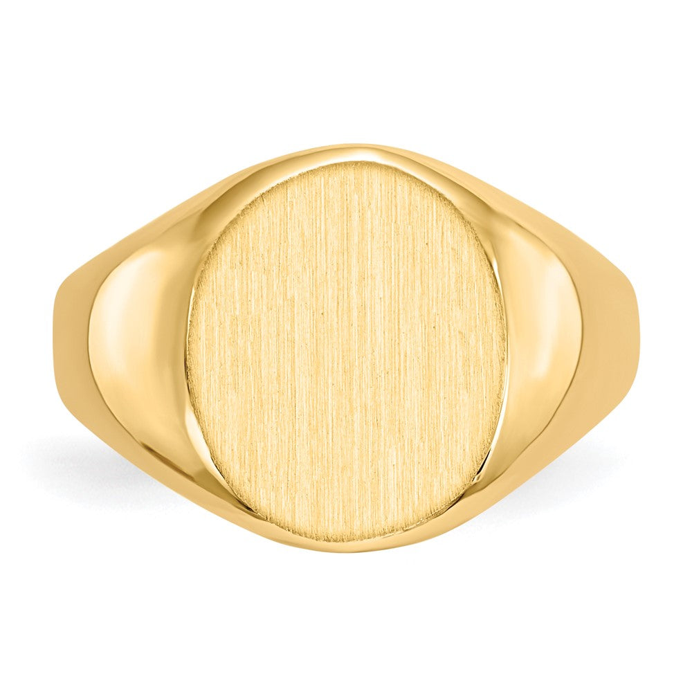 14K Gelbgold Siegelring, offene Rückseite, 12,5x11,0 mm