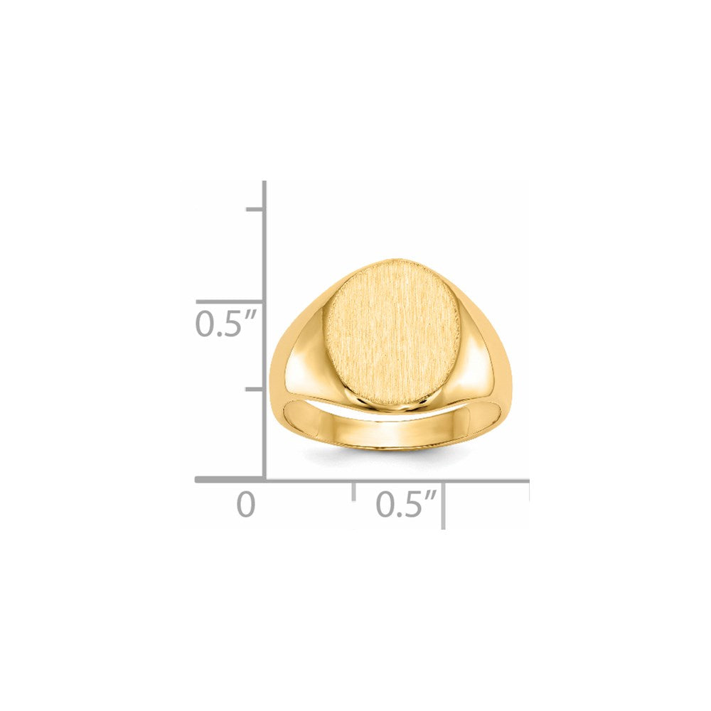 14K Gelbgold Siegelring, offene Rückseite, 12,5x11,0 mm