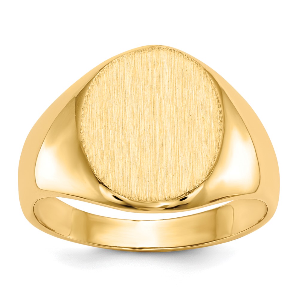 14K Gelbgold Siegelring, offene Rückseite, 12,5x11,0 mm