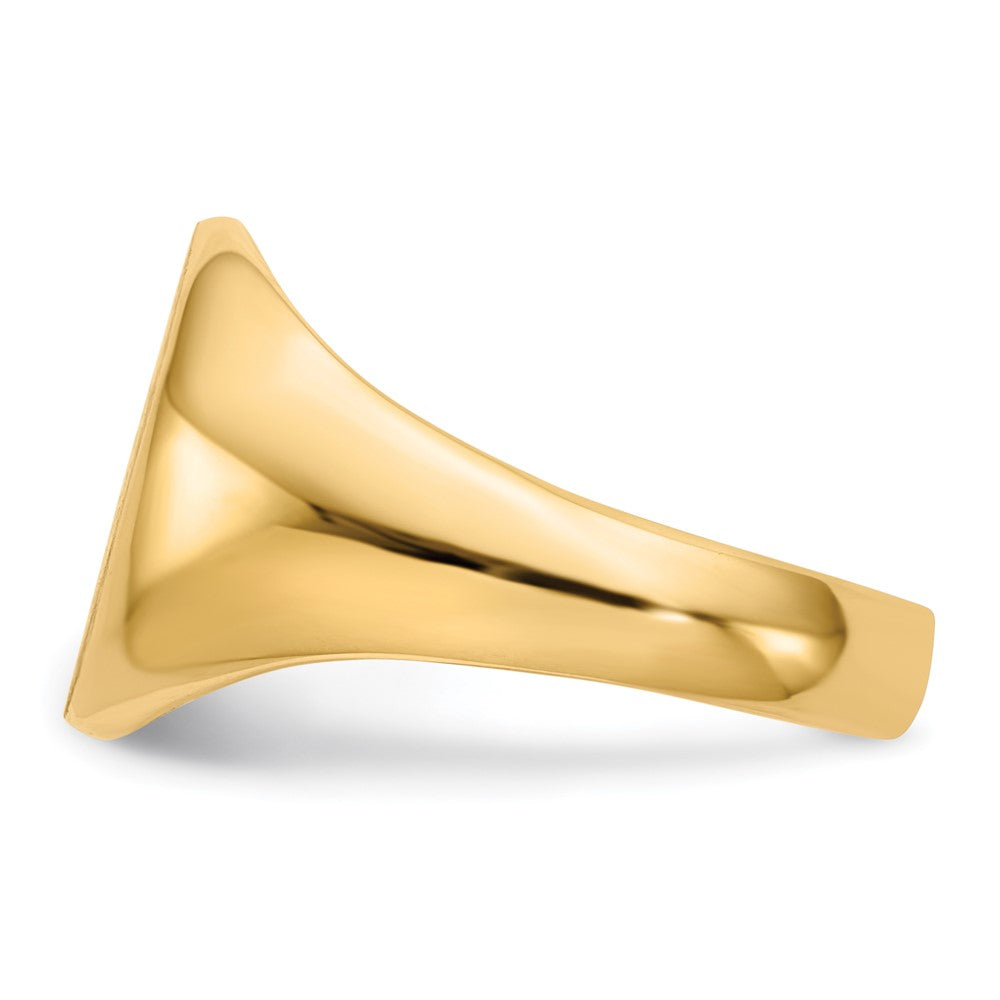 14K Gelbgold Siegelring mit offener Rückseite, 13,5x11,5mm