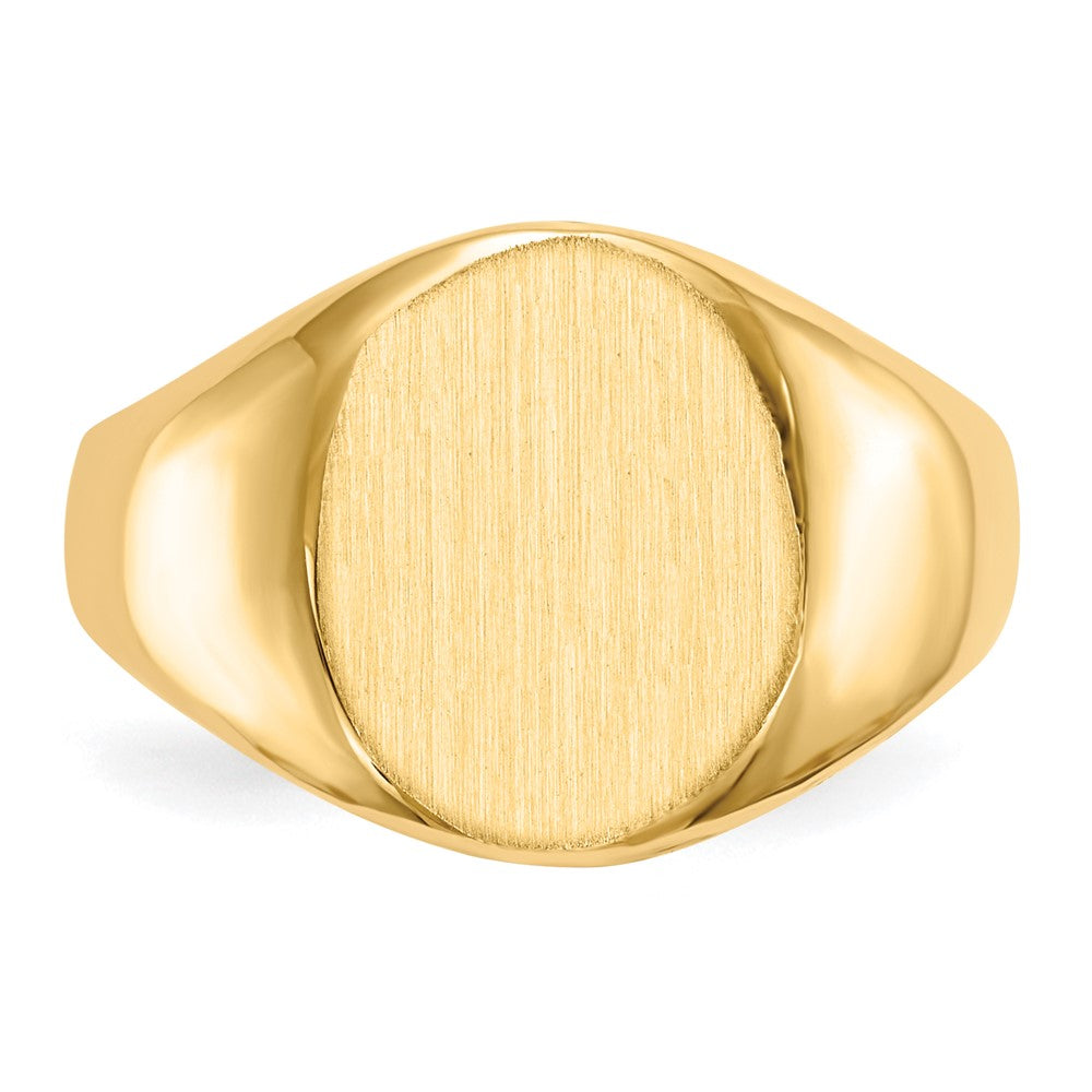 14K Gelbgold Siegelring mit offener Rückseite, 13,5x11,5mm