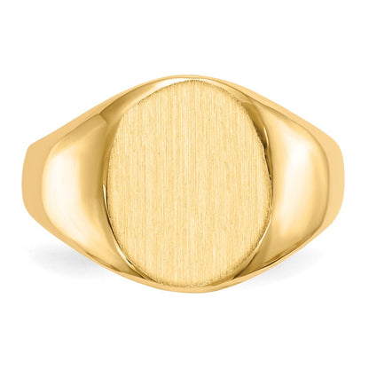 14K Gelbgold Siegelring mit offener Rückseite, 13,5x11,5mm