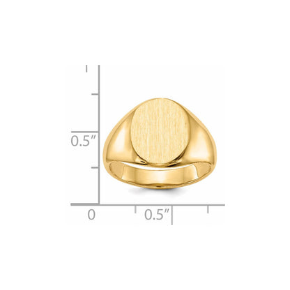 14K Gelbgold Siegelring mit offener Rückseite, 13,5x11,5mm