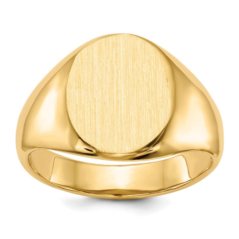 14K Gelbgold Siegelring mit offener Rückseite, 13,5x11,5mm