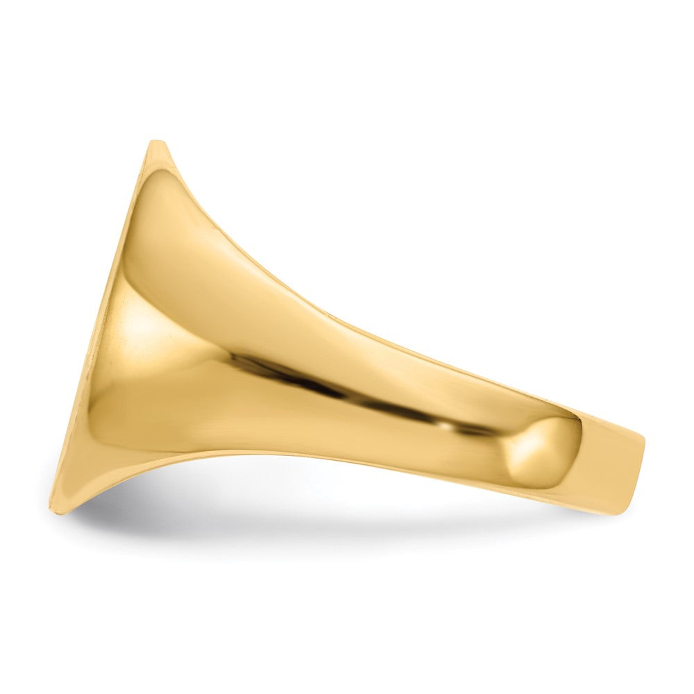 14K Gelbgold Herren-Siegelring 12,5x11,5mm mit offenem Boden