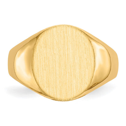 14K Gelbgold Herren-Siegelring 12,5x11,5mm mit offenem Boden