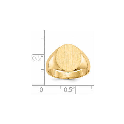 14K Gelbgold Herren-Siegelring 12,5x11,5mm mit offenem Boden