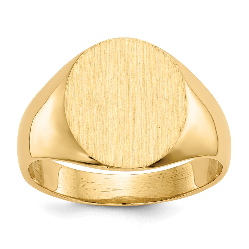 14K Gelbgold Herren-Siegelring 12,5x11,5mm mit offenem Boden