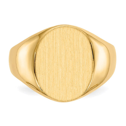 14K Gelbgold 16,0x12,5mm Herren-Siegelring mit offener Rückseite