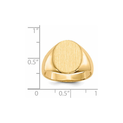 14K Gelbgold 16,0x12,5mm Herren-Siegelring mit offener Rückseite