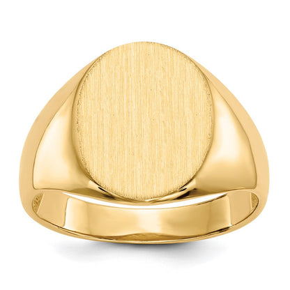 10K Gelbgold 16,0x12,5 mm Herren-Siegelring mit offener Rückseite