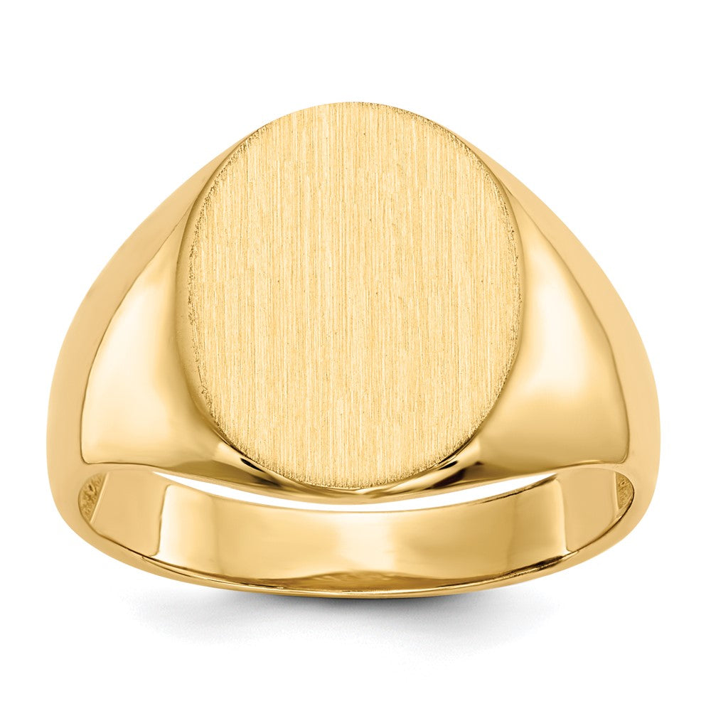 14K Gelbgold 16,0x12,5mm Herren-Siegelring mit offener Rückseite