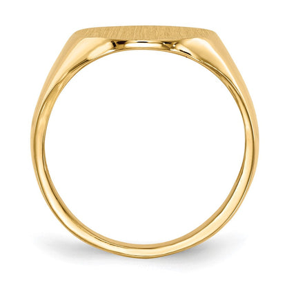 14K Gelbgold Herren-Siegelring mit offener Rückseite, 18,0x14,0mm