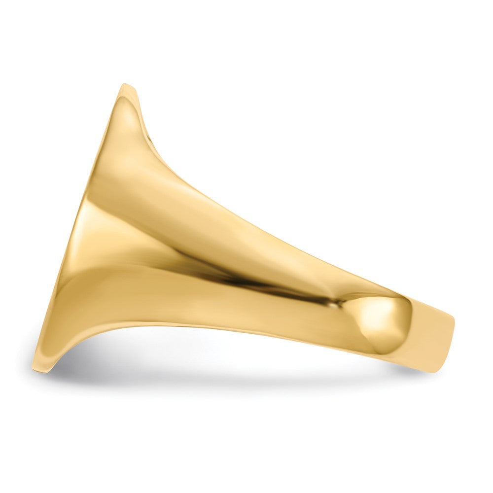 14K Gelbgold Herren-Siegelring mit offener Rückseite, 18,0x14,0mm
