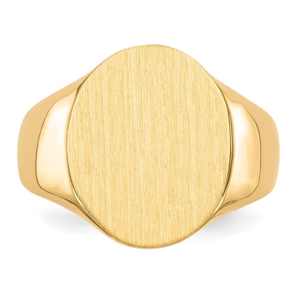 14K Gelbgold Herren-Siegelring mit offener Rückseite, 18,0x14,0mm