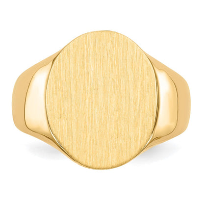 14K Gelbgold Herren-Siegelring mit offener Rückseite, 18,0x14,0mm