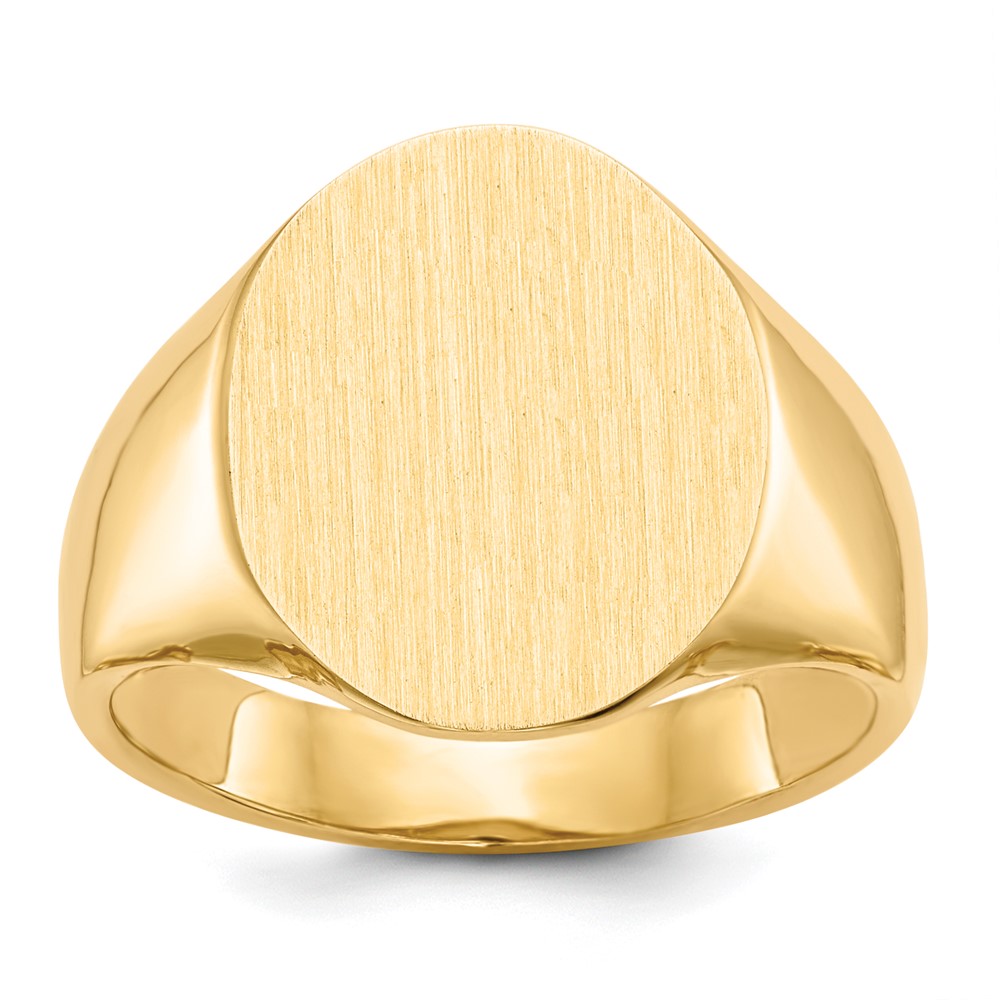 14K Gelbgold Herren-Siegelring mit offener Rückseite, 18,0x14,0mm