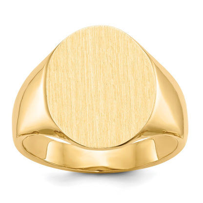 14K Gelbgold Herren-Siegelring mit offener Rückseite, 18,0x14,0mm