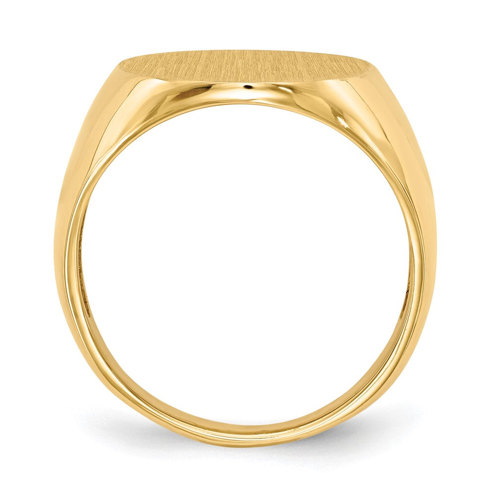 14K Gelbgold Herren-Siegelring mit offener Rückseite, 20,5 x 16,0 mm