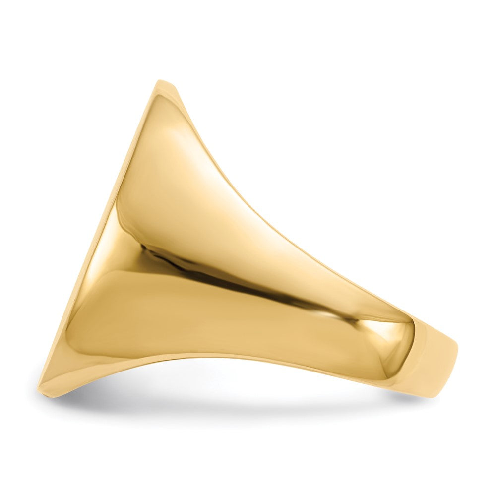 14K Gelbgold Herren-Siegelring mit offener Rückseite, 20,5 x 16,0 mm
