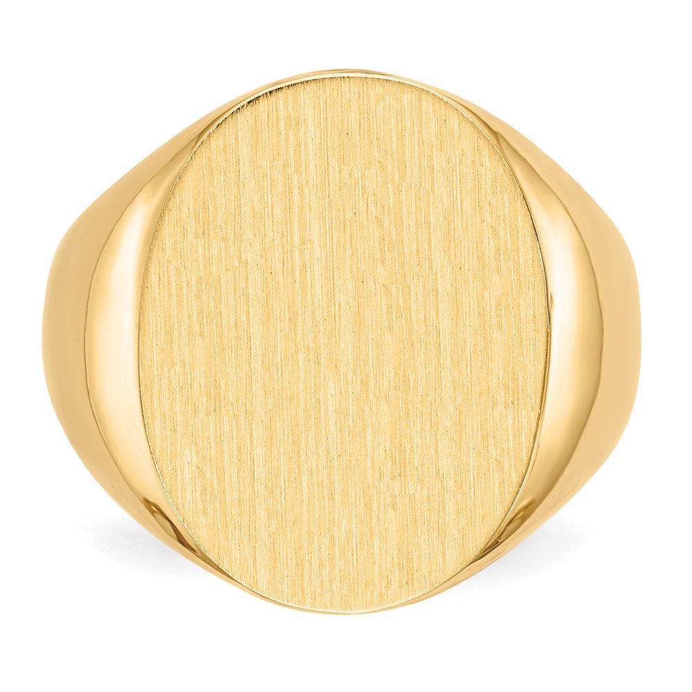 14K Gelbgold Herren-Siegelring mit offener Rückseite, 20,5 x 16,0 mm