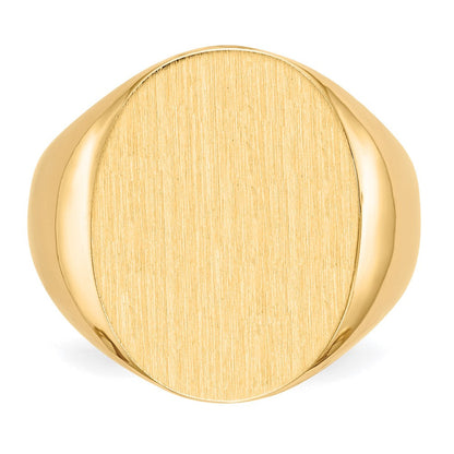 14K Gelbgold Herren-Siegelring mit offener Rückseite, 20,5 x 16,0 mm
