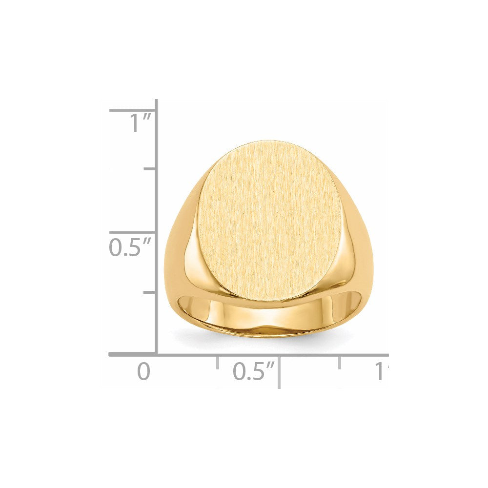 14K Gelbgold Herren-Siegelring mit offener Rückseite, 20,5 x 16,0 mm