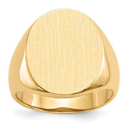 14K Gelbgold Herren-Siegelring mit offener Rückseite, 20,5 x 16,0 mm