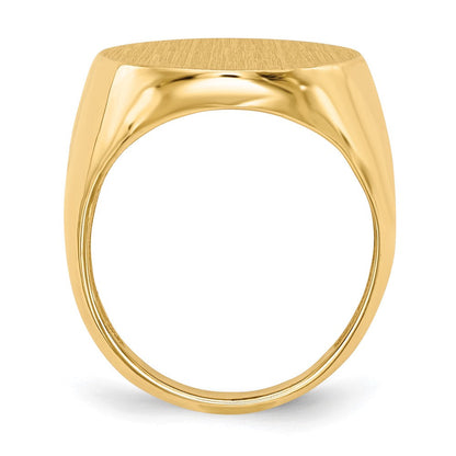 14K Gelbgold 22,0x18,0mm Herren-Siegelring mit offenem Boden