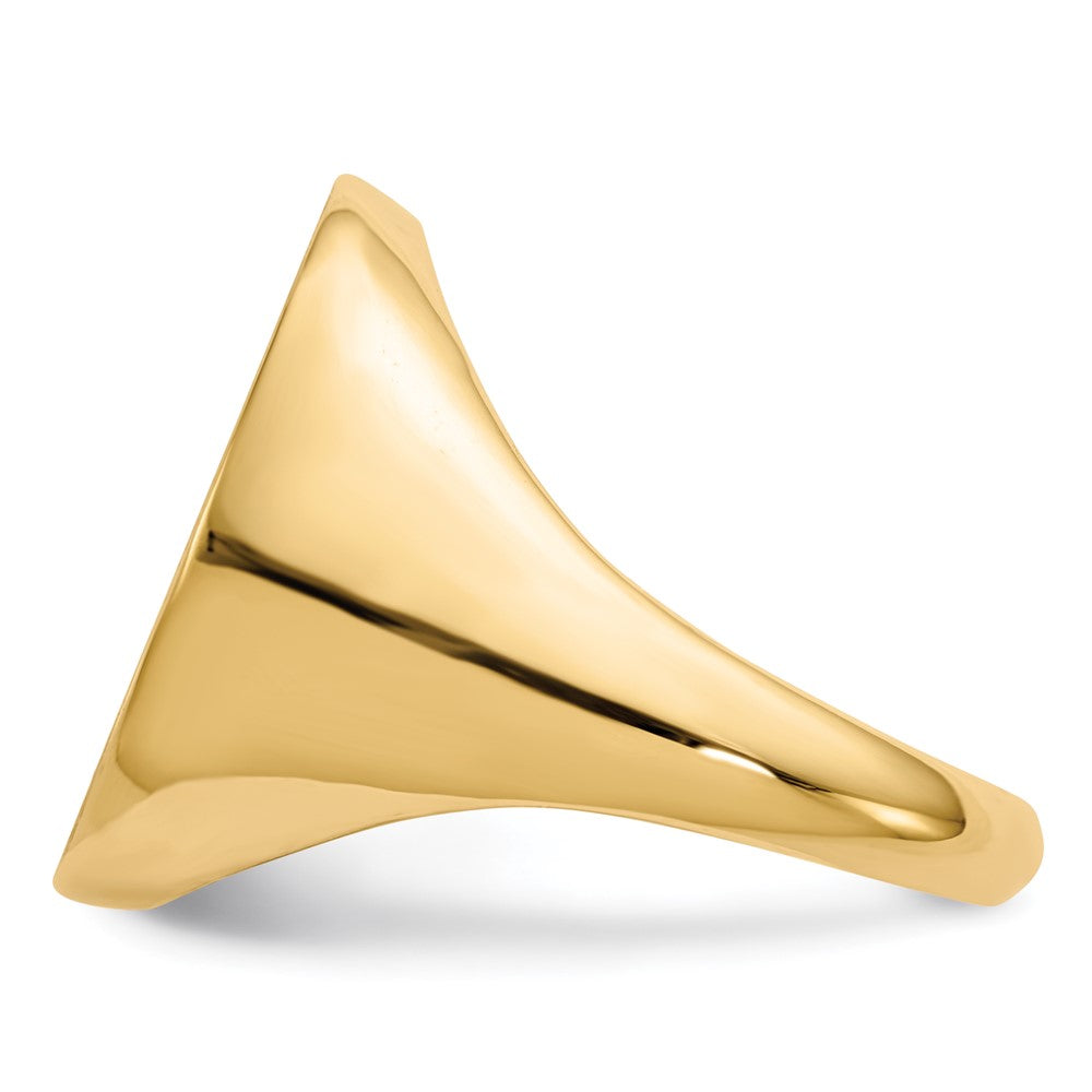 14K Gelbgold 22,0x18,0mm Herren-Siegelring mit offenem Boden