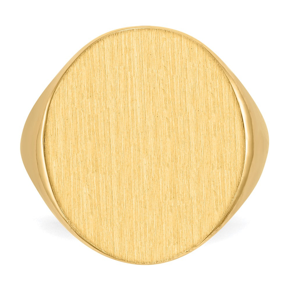 14K Gelbgold 22,0x18,0mm Herren-Siegelring mit offenem Boden