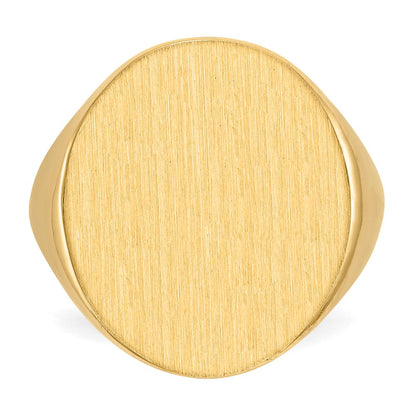 14K Gelbgold 22,0x18,0mm Herren-Siegelring mit offenem Boden
