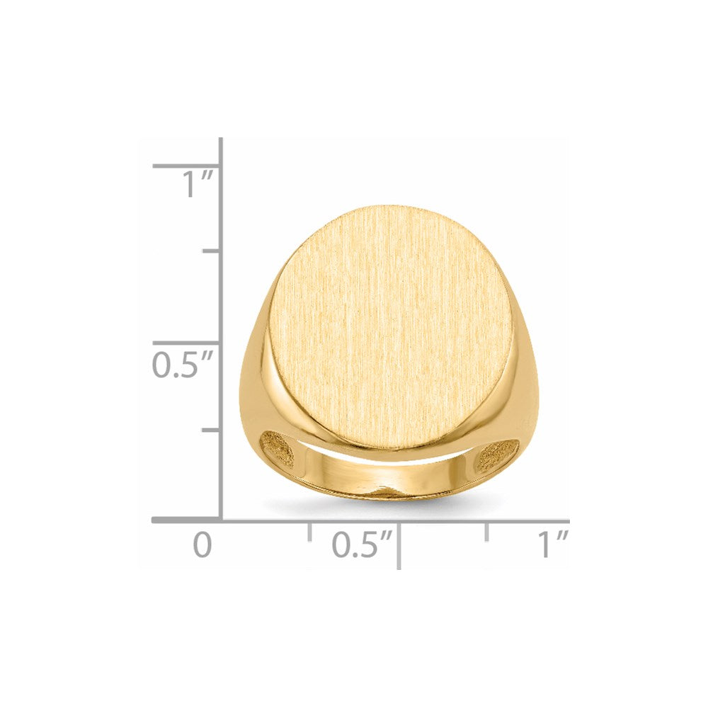 14K Gelbgold 22,0x18,0mm Herren-Siegelring mit offenem Boden