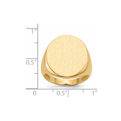 14K Gelbgold 22,0x18,0mm Herren-Siegelring mit offenem Boden