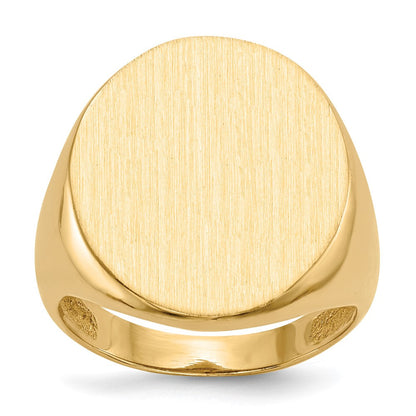 14K Gelbgold 22,0x18,0mm Herren-Siegelring mit offenem Boden