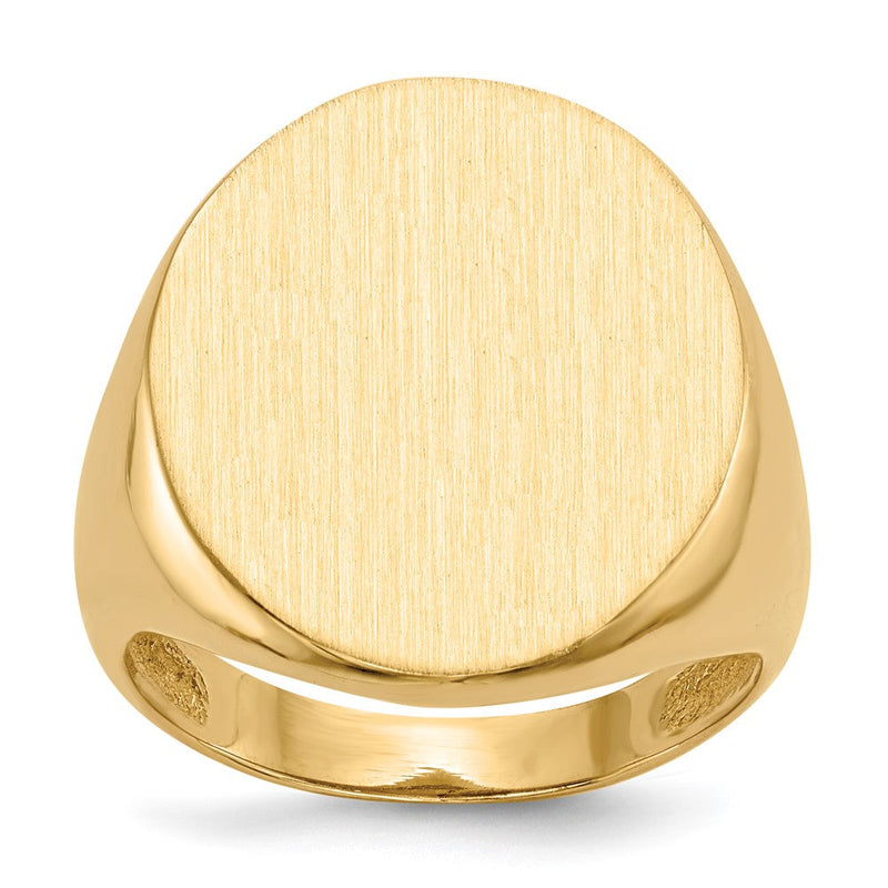 14K Gelbgold 22,0x18,0mm Herren-Siegelring mit offenem Boden