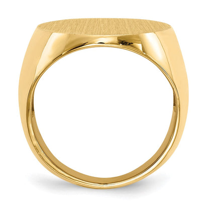 14K Gelbgold 26,5x19,0mm Herren-Siegelring mit offener Rückseite