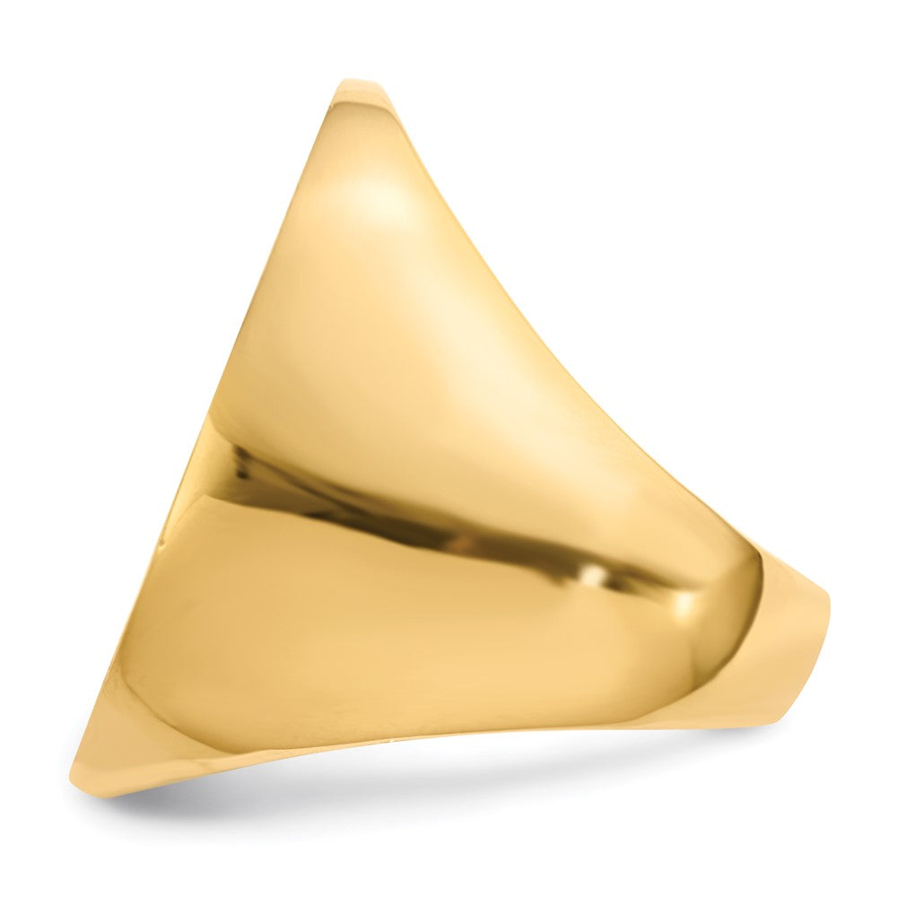 14K Gelbgold 26,5x19,0mm Herren-Siegelring mit offener Rückseite