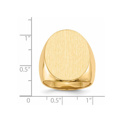 14K Gelbgold 26,5x19,0mm Herren-Siegelring mit offener Rückseite