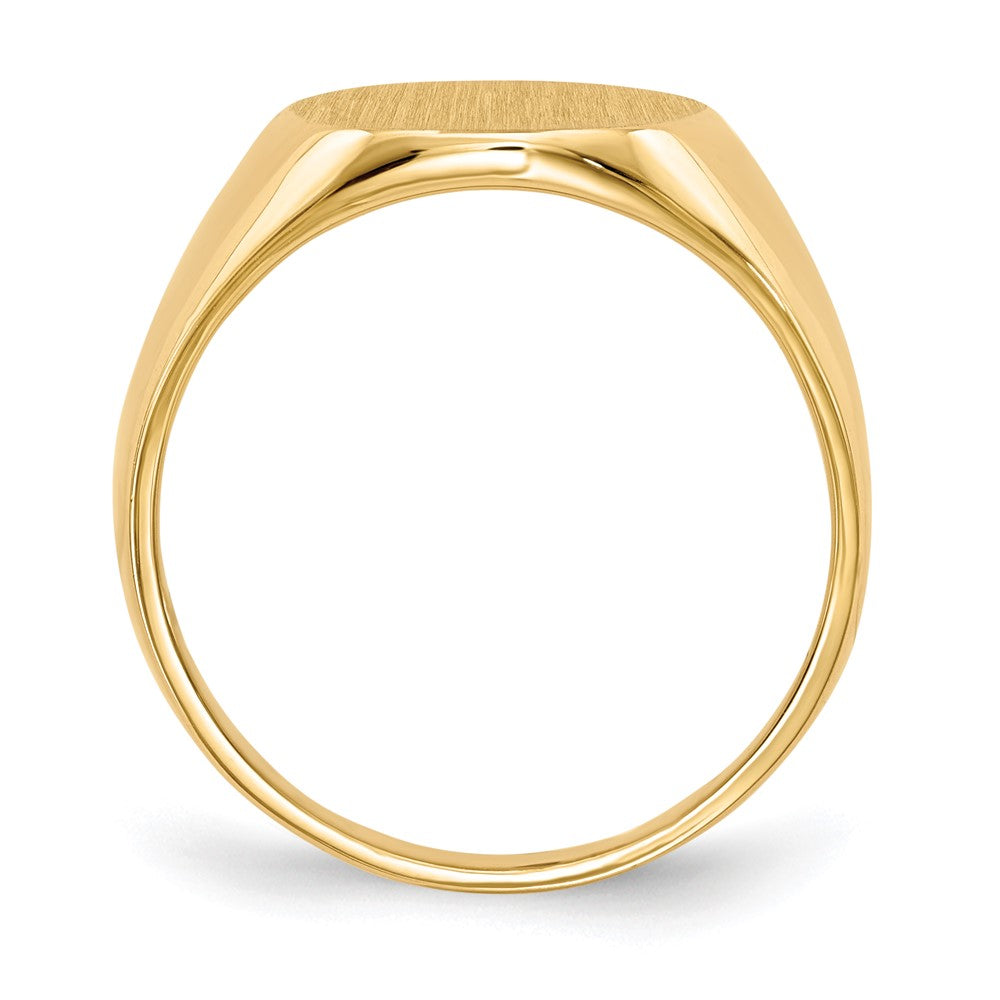 14K Gelbgold Herren-Siegelring mit geschlossener Fassung, 13x12mm