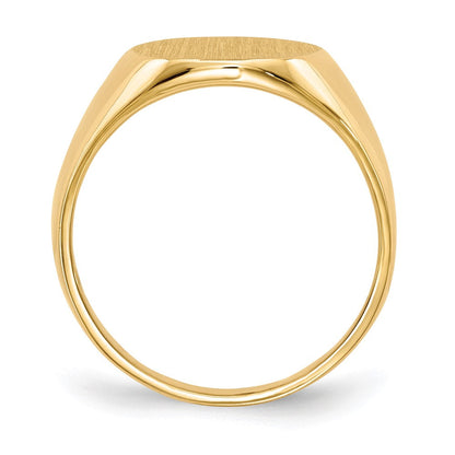 18K Gelbgold 15,5x13,5mm Herren-Siegelring mit geschlossener Rückseite