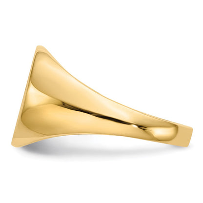 14K Gelbgold Herren-Siegelring mit geschlossener Fassung, 13x12mm