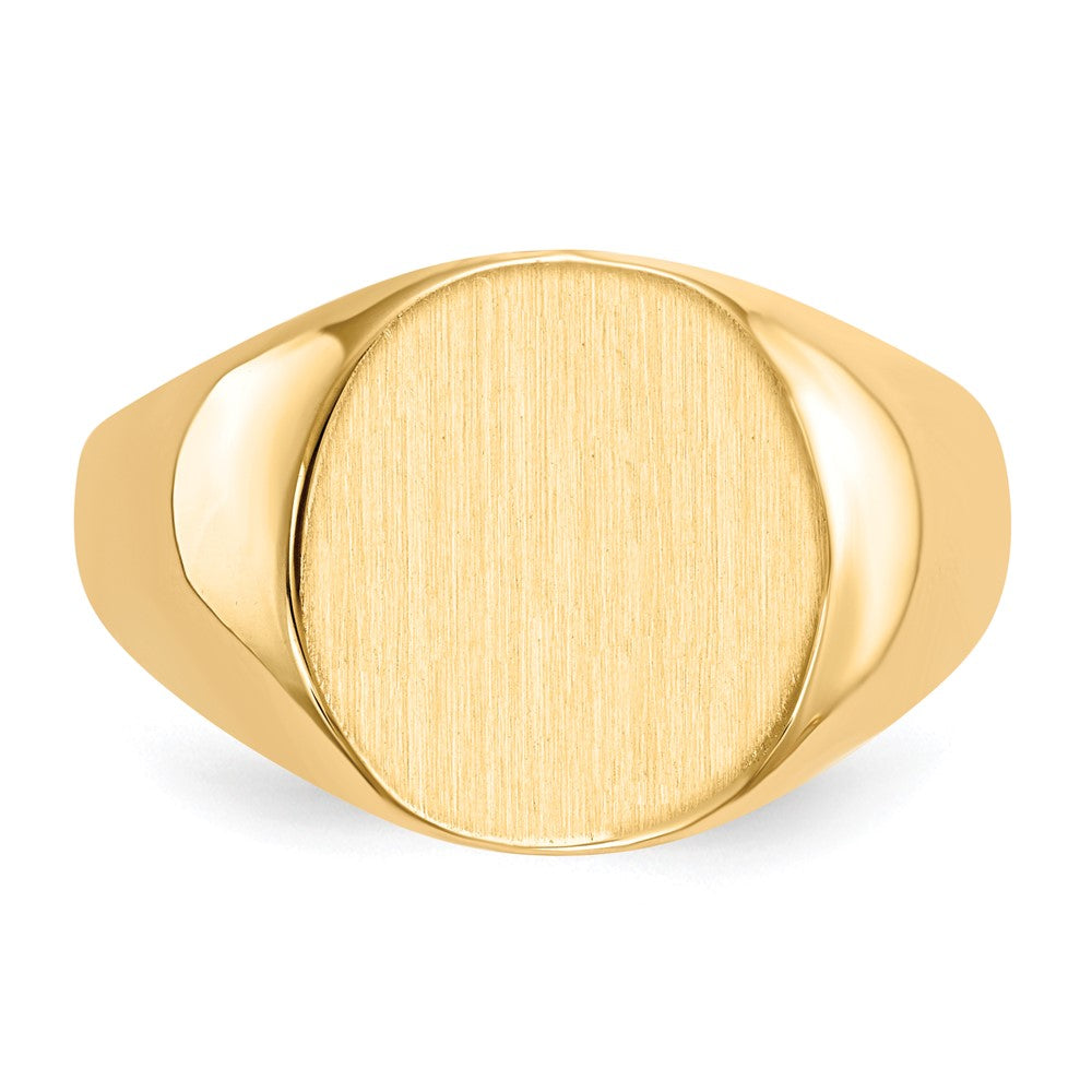 18K Gelbgold 15,5x13,5mm Herren-Siegelring mit geschlossener Rückseite