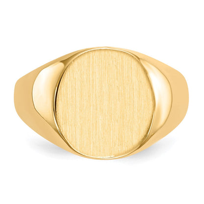 18K Gelbgold 15,5x13,5mm Herren-Siegelring mit geschlossener Rückseite