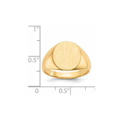 14K Gelbgold Herren-Siegelring mit geschlossener Fassung, 13x12mm