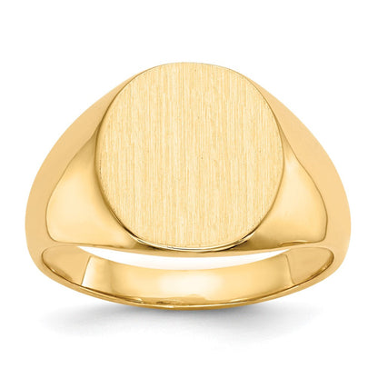 18K Gelbgold 15,5x13,5mm Herren-Siegelring mit geschlossener Rückseite
